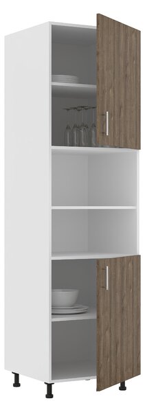 Corp haaus Karo, 2 Usi, cu spatiu cuptor, Stejar Bronz/Alb, 60 x 57 x 210 cm