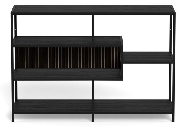 Biblioteca Seaford V1, Negru, 78x114x35 cm
