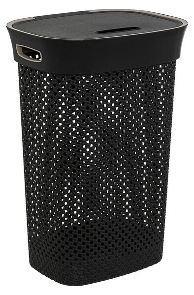 Coș de rufe cu capac gri Purl, 60L