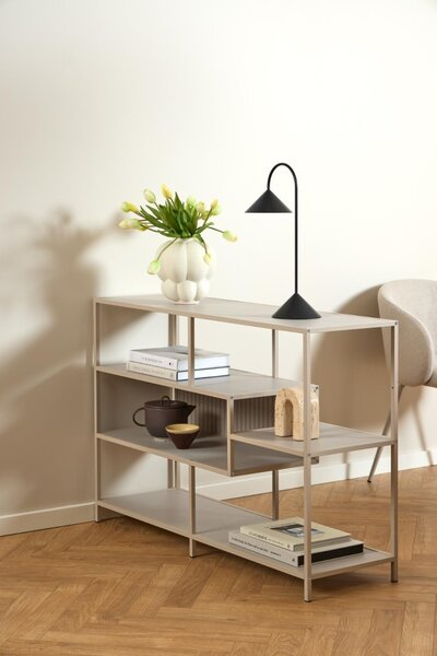 Biblioteca Seaford V2, Gri, 78x114x35 cm