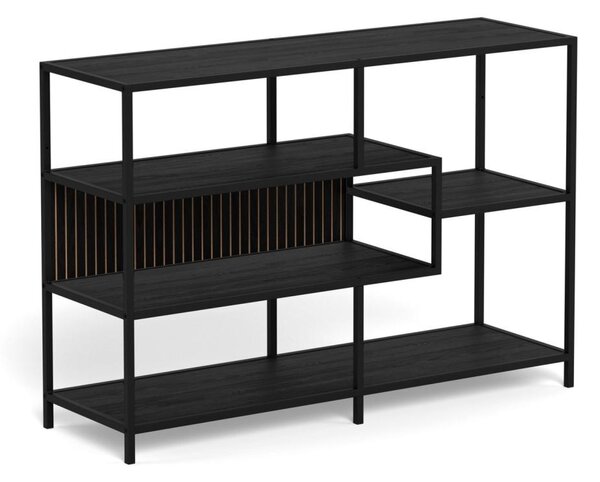 Biblioteca Seaford V1, Negru, 78x114x35 cm