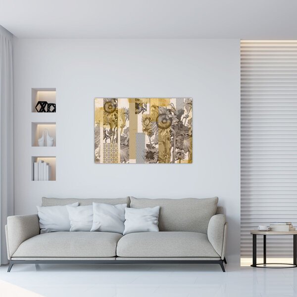 Tablou - Colaj cu floarea-soarelui (90x60 cm)