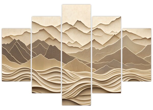 Tablou - Linii Montane 3D (150x105 cm)