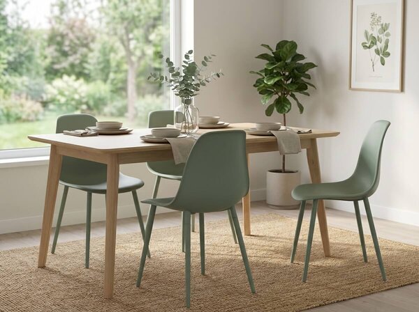 Reducere Scaun de masa OSAKA din plastic, verde salvie, calitatea a II-a
