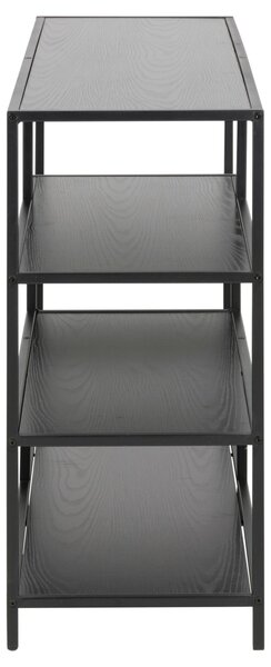 Biblioteca Seaford, Negru V1, 78x114x35 cm