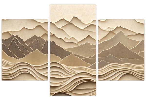 Tablou - Linii Montane 3D (90x60 cm)