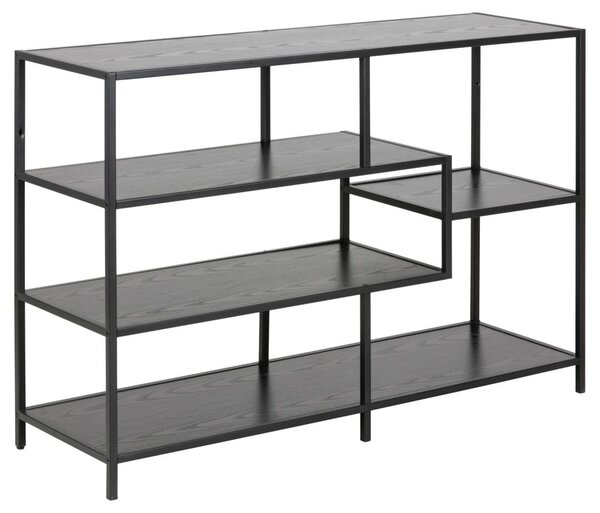Biblioteca Seaford, Negru V1, 78x114x35 cm