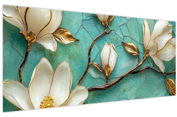 Tablou - Magnolii 3D (120x50 cm)