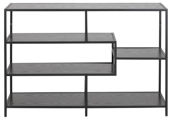 Biblioteca Seaford, Negru V1, 78x114x35 cm