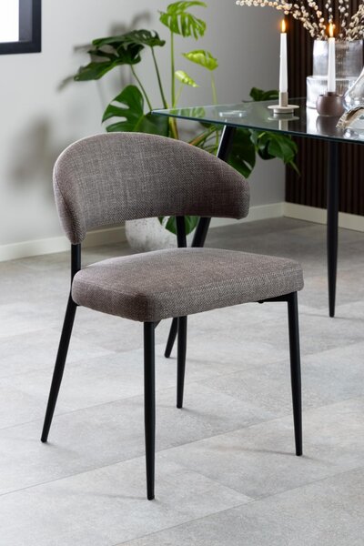 Scaun dining Edina, Gri, 77x56x55 cm