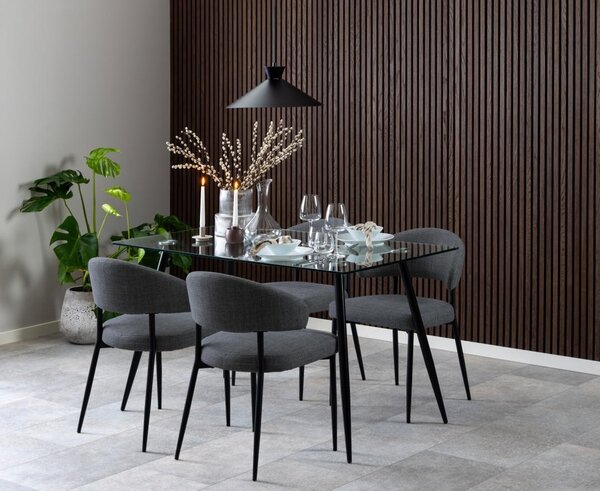 Scaun dining Edina V1, Gri, 77x56x55 cm
