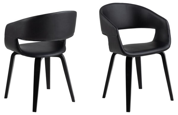 Scaun dining Nova, Negru, 77x49.5x52.5 cm