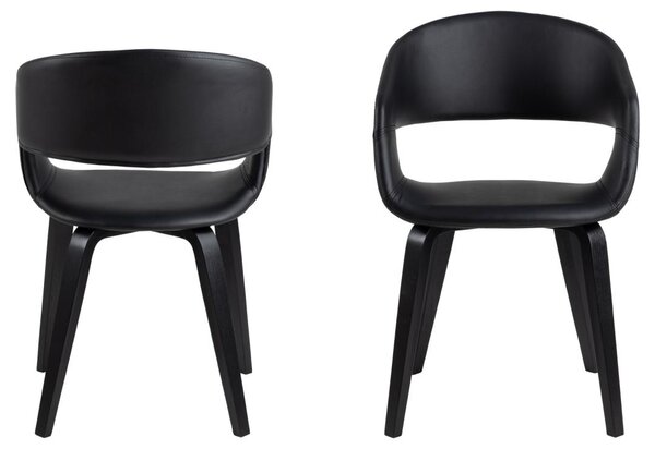 Scaun dining Nova, Negru, 77x49.5x52.5 cm
