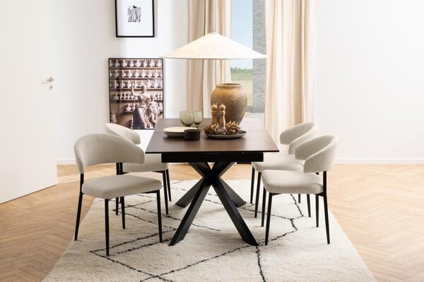 Scaun dining Edina, Bej, 77x56x55 cm