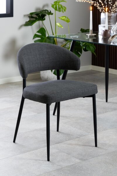 Scaun dining Edina V1, Gri, 77x56x55 cm