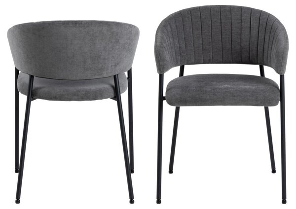 Scaun dining Ann, Gri, 77.5x54.5x54 cm