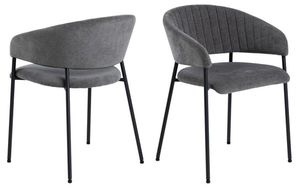 Scaun dining Ann, Gri, 77.5x54.5x54 cm