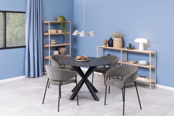 Scaun dining Ann, Gri, 77.5x54.5x54 cm