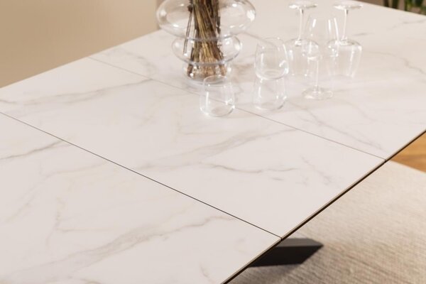 Masa dining Heaven, Alb, 76x240x100 cm