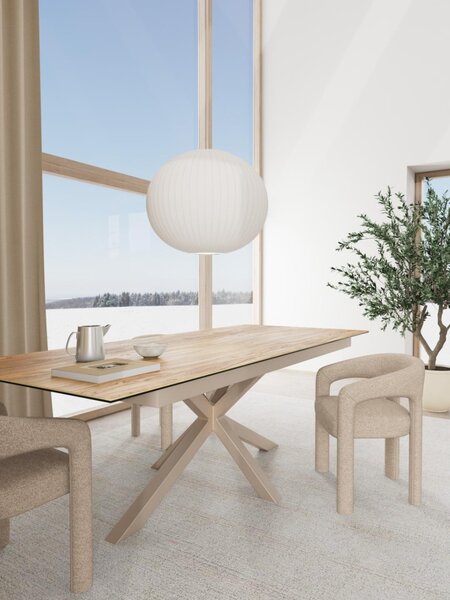 Masa dining Heaven V1, Natural, 76x240x100 cm