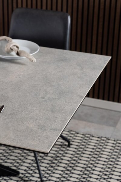 Masa dining Irwine, Gri, 76x240x100 cm