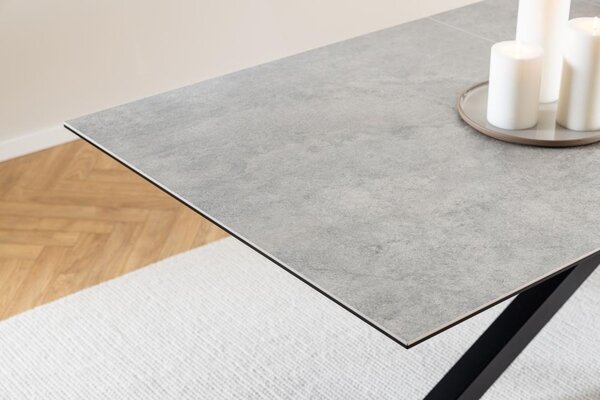 Masa dining Heaven, Gri, 76x240x100 cm