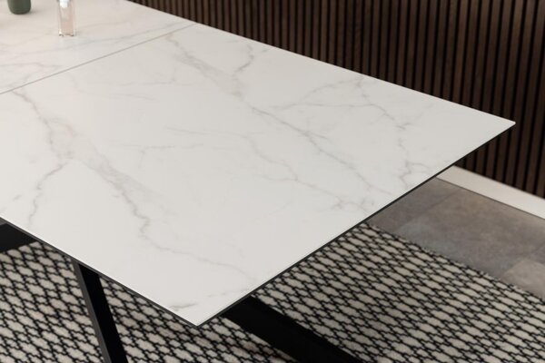 Masa dining Irwine, Alb, 76x240x100 cm