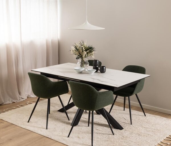 Masa dining Heaven, Alb, 76x210x90 cm