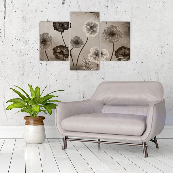 Tablou - Flori desenate (90x60 cm)