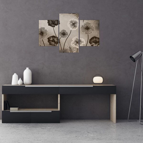 Tablou - Flori desenate (90x60 cm)