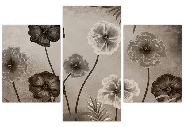 Tablou - Flori desenate (90x60 cm)