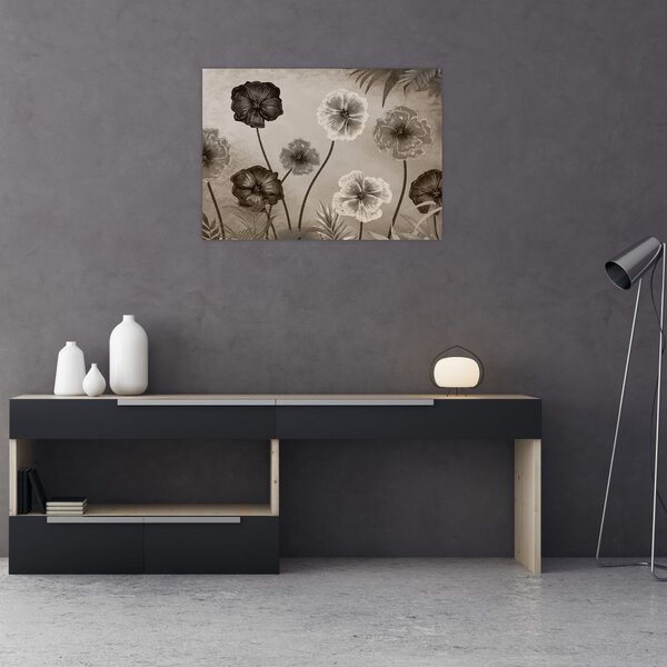 Tablou - Flori desenate (70x50 cm)