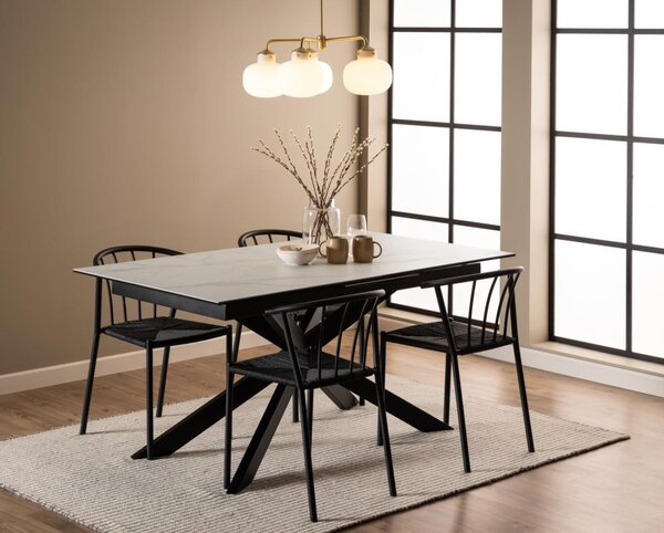 Masa dining Irwine, Alb, 76x210x90 cm