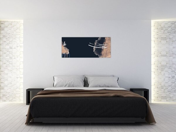 Tablou - Abstracție albastru închis (120x50 cm)