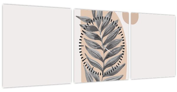Tablou - Foaie ilustrată N⁰1 (cu ceas) (90x30 cm)