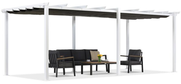 Barbados pergolă terasă 3x6 m Garden Point alb-antracit
