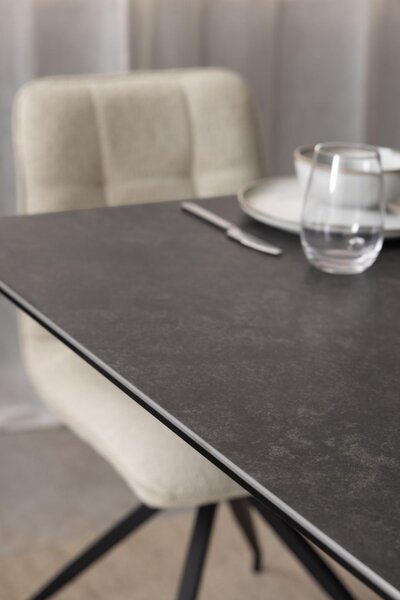 Masa dining Irwine, Negru, 76x210x90 cm