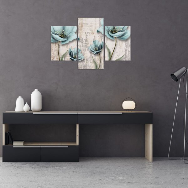 Tablou - Flori texturate (90x60 cm)