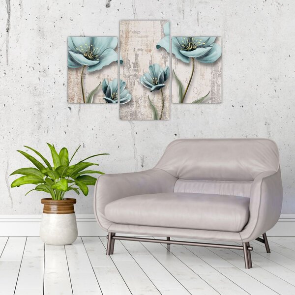 Tablou - Flori texturate (90x60 cm)