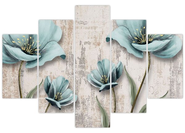 Tablou - Flori texturate (150x105 cm)