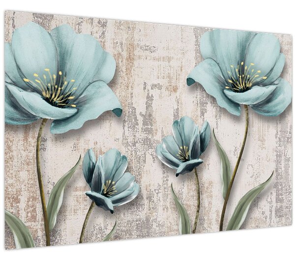 Tablou - Flori texturate (90x60 cm)