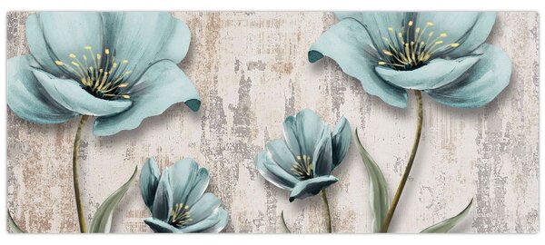 Tablou - Flori texturate (120x50 cm)
