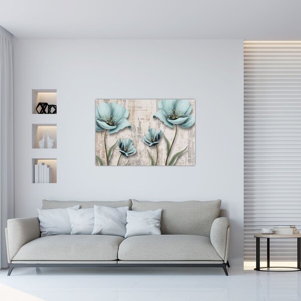 Tablou - Flori texturate (90x60 cm)
