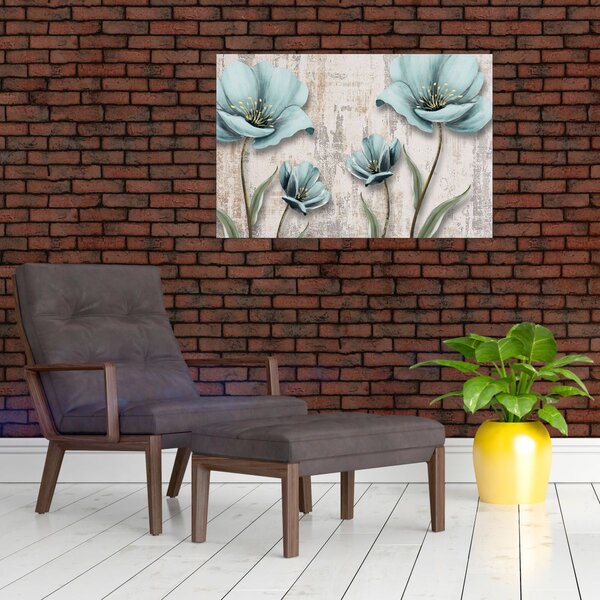 Tablou - Flori texturate (90x60 cm)