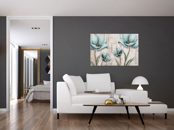 Tablou - Flori texturate (90x60 cm)