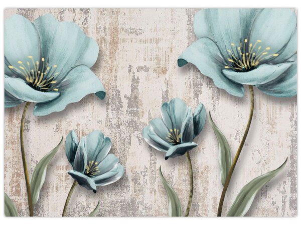 Tablou - Flori texturate (70x50 cm)
