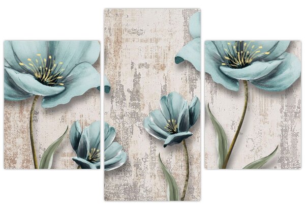 Tablou - Flori texturate (90x60 cm)