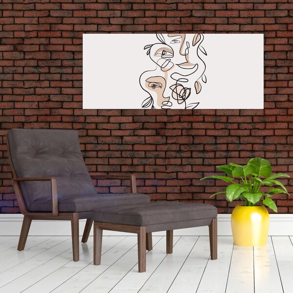 Tablou - Line art facials (120x50 cm)