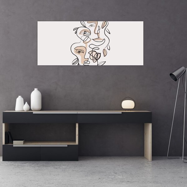 Tablou - Line art facials (120x50 cm)