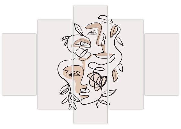 Tablou - Line art facials (150x105 cm)